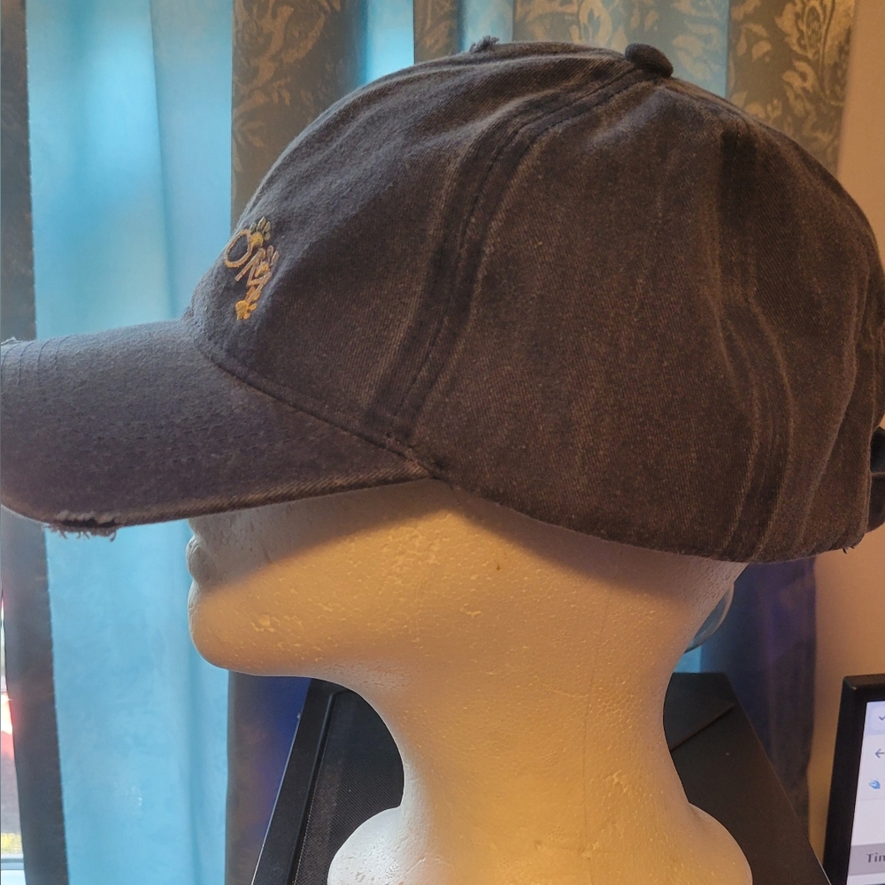 Embroidered Dog Mom Hat Distressed Baseball Cap Navy Women’s - Picture 3 of 4